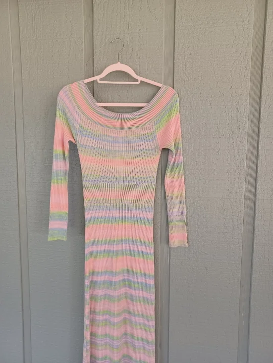 Anthropologie Daily Practice Sweater Midi Dress Size XS Preppy Slit Stretch - Picture 3 of 11